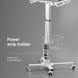 ONKRON Mobile Laptop Cart on Wheels, Load up to 17.6 lbs, Standing Rolling Desk Adjustable Height, Portable Workstation for Laptop/Small Computer Cart for Couch, Home, Office White ONKRON