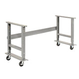 Global Industrial Mobile Adjustable Height C-Channel Leg Workbench, 48"W x 30"D, 1-3/4" Steel Top with Square Edge, 2000 Lbs. Capacity, Gray, Industrial Workbench Global Industrial