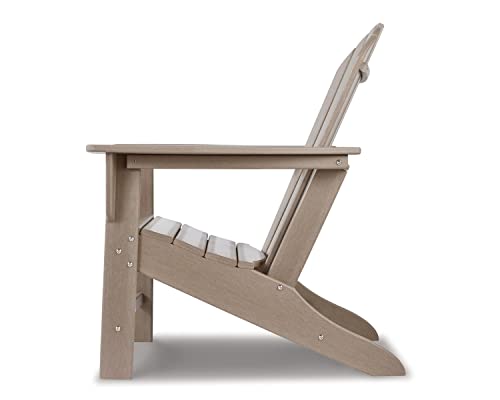 Signature Design by Ashley Sundown Treasure Outdoor Patio HDPE Adirondack Chair, Light Brown Signature Design by Ashley