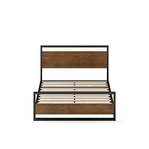 Zinus Suzanne Kingsize Bamboo & Metal Platform Bed Frame with Footboard - No Box Spring Needed, Easy Assembly - WoodArtSupply