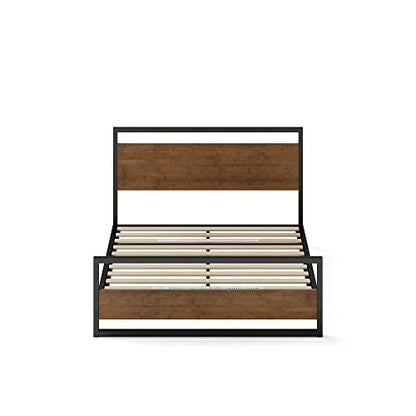 Zinus Suzanne Kingsize Bamboo & Metal Platform Bed Frame with Footboard - No Box Spring Needed, Easy Assembly - WoodArtSupply