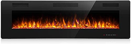 Antarctic Star 68 Inch Electric Fireplace in-Wall Recessed and Wall Mounted, Fireplace Heater and Linear Fireplace with Multicolor Flame, Timer, 750/1500W Control by Touch Panel & Remote… Antarctic Star