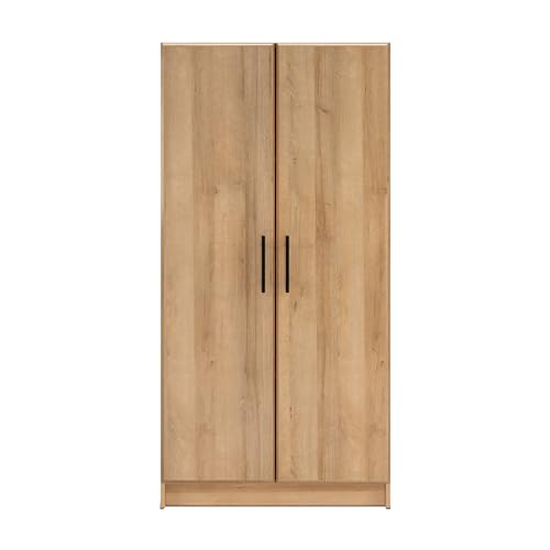 Prepac Elite 32 inch Storage Cabinet, 16" D x 32" W x 65" H, Oak