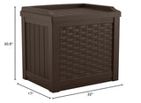 Suncast 22 Gallon Small Resin Storage Seat, Java, SSW600J Suncast