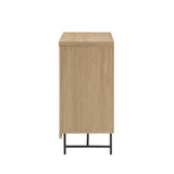 Walker Edison Lowen Contemporary Fluted-Door Accent Cabinet 32 Inch Coastal Oak Walker Edison