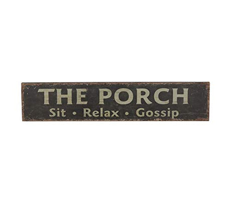Large Rustic The Porch Wood Wall Sign, Vintage Farmhouse Sign Decor with Words Sit,Relax, Gossip, for Entryway Parisloft