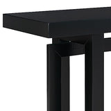 HZSSDTKJ Contemporary Console Table with Industrial-Inspired Concrete Wood Top, Versatile Buffet Sideboard, Extra Long Entryway Table for Entryway, Hallway, Living Room, Foyer, Corridor (Black-01) HZSSDTKJ