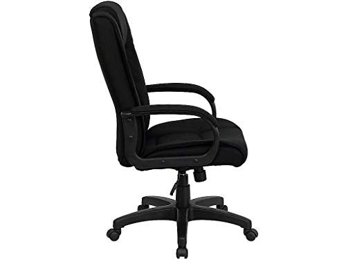 Flash Furniture Jessica High Back Black Fabric Executive Swivel Office Chair with Arms Flash Furniture
