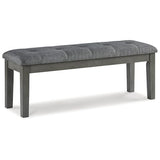 Signature Design by Ashley Hallanden Rustic Tufted Upholstered Dining Room Bench, Gray Signature Design by Ashley