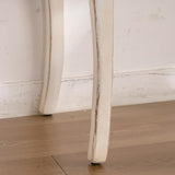 TTK 43.31" French Country Entry Table - Antique White Distressed Vintage Console Table with Wood Carvings, Curved Legs, Narrow Long Design for Hallway, Living Room, Bedroom, Foyer & Small Apartments TTK