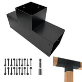 ITeVe.GD 3-Way Pergola Kit,3-Way T-Shape Flat Pergola DIY Brackets for 6 x 6 (Actual:5.5"x5.5") Lumber for Patio Pergola,Log Cabin Gazebo W/Hardware - 1 Pack… ITeVe.GD