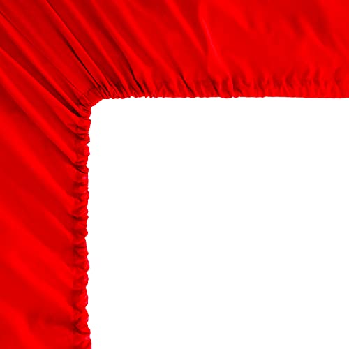 Mocassi Queen Sheet Set - Luxury Hotel 1800 Premier Bedding Sheets & Pillowcases - Ultra Soft Breathable & Cooling Bed Sheets - Deep Pocket - Wrinkle Resistant - 6 Piece Set - Queen, Red Mocassi