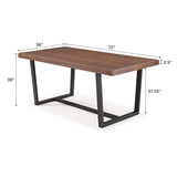 Walker Edison Andre Modern Solid Wood Dining Table, 72 Inch, Mahogany Walker Edison