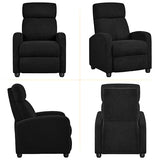 Yaheetech Boucle Recliner Chair Single Sofa Home Theater Seating Adjustable Modern Single Reclining Chair for Living Room Bedroom Home Theater Black