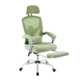 DUMOS Office Desk Chair with Footrest Ergonomic Gaming Chair for Adults Computer Mesh, Lumbar Support,Swivel Reclining with Headrest, Comfy Armrest for Home, Office, Work, Study, Light Green DUMOS