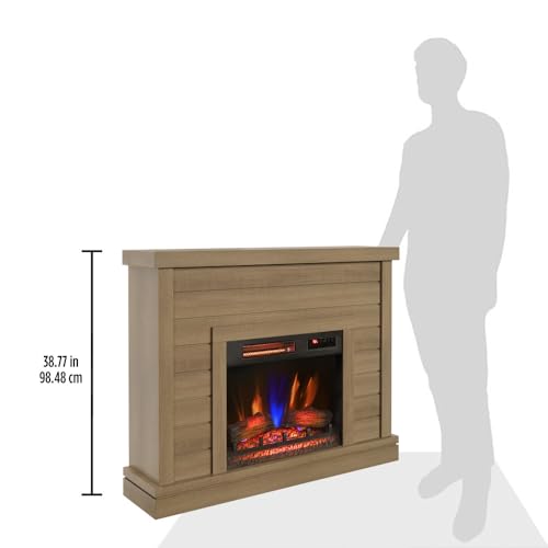duraflame® Shiplap Wall Mantel Electric Fireplace, Calvin Brown Duraflame