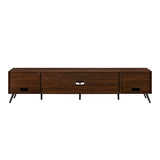 Walker Edison Nora Modern Minimal Open-Shelf Stand for TVs up to 90 Inches, 80 Inch, Dark Walnut Walker Edison