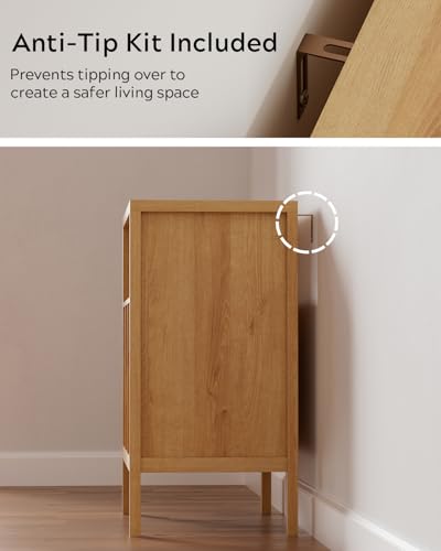 EYYTHUNG Record Player Stand with Vinyl Record Storage Holds up to 180 Albums, Large Turntable Stand Dispaly Shelf, Farmhouse Wood End Table for Bedroom, Living Room, Natural Oak EYYTHUNG