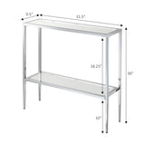 Convenience Concepts Nadia Chrome Entryway Table 31.5" - Contemporary Modern Sofa Console Table with Storage Shelf, Narrow Minimalist Hall Table for Living Room, Bedroom, Bathroom, Glass/Chrome Convenience Concepts