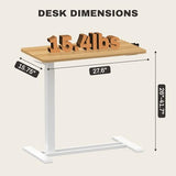 FLEXISPOT Mobile Standing Desk with Wheels Pneumatic Laptop Desk Rolling Computer Cart Movable Height Adjustable Small Sit Stand Desk Computer Workstations Home Use(31.5" W x 17.7" D, Maple) FLEXISPOT