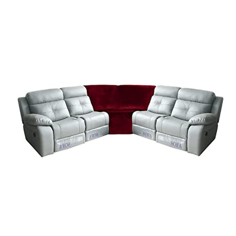 MIFXIN Corner Sofa Cover 1 Piece Velvet Stretch Corner Couch Cover for Sectional Recliner Sofa Slipcover Reclining L Shape Sofa Couch Additional Seat (Red) MIFXIN