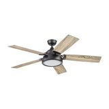 Prominence Home Potomac, 52 Inch Industrial Style Smart Ceiling Fan with Light, Remote Control, Dual Finish Blades, Compatible with Alexa and Google Assistant - 51639-01 (Matte Black) Prominence Home