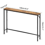 Vantimo 47.2" Console Table, Narrow Entryway Table, Skinny Sofa Table, Behind Couch Table, Long Skinny Table, DisplayTable for Entryway, Living Room, Foyer, Corridor, Office, Rustic Brown Vantimo