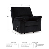 Signature Design by Ashley SimpleJoy Casual Rocker Recliner with Pillow-Top Armrest, Black