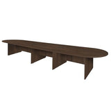 Romig Legacy 16 ft Racetrack Laminate Conference Table with 2 Charging Ports- Neo Walnut Romig