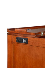 Mega Solutions Amalfi Murphy Cabinet Chest Desk Bed with Drawers & USB Charging Station (Queen Size, Cherry) Mega Solutions