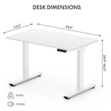 FLEXISPOT EN1 One-Piece Standing Desk 40 x 24 Inches Height Adjustable Desk for Home Office and Computer Workstation (White Frame + White Desktop) FLEXISPOT
