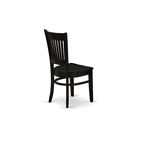 East West Furniture WEVA5-BLK-W Weston 5 Piece Room Set Includes a Rectangle Wooden Table with Butterfly Leaf and 4 Kitchen Dining Chairs, 42x60 Inch, Black East West Furniture