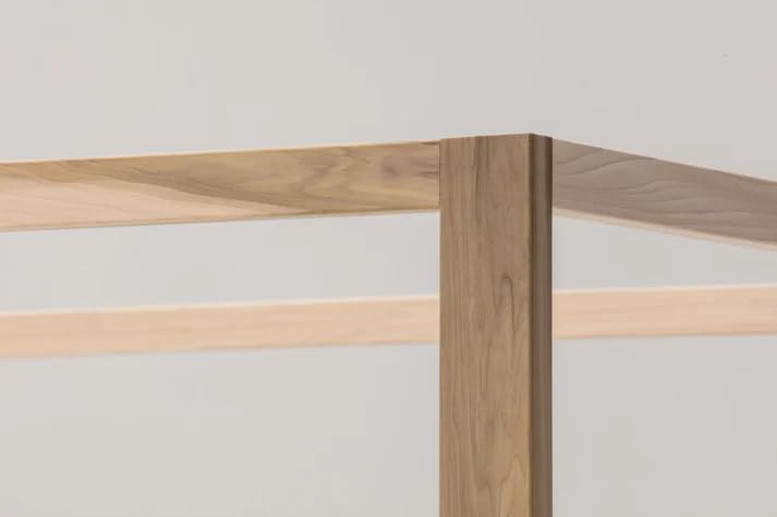 Purveyor 15 The Acadia Queen Canopy Bed, Solid Poplar Wood Bed Frame Without Headboard, All Natural & Strong Wood Bedframe with Wood Slat Support, Assembly Required, Queen Size Purveyor 15