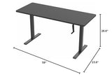 VIVO Manual Height Adjustable 60 x 24 inch Stand Up Desk, Black Solid One-Piece Table Top, Black Frame, Standing Workstation with Foldable Handle, DESK-KIT-MB6B VIVO