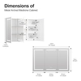 Large Medicine Cabinet, LED Lighted Medicine Cabinets with 3 Doors,Wall Mounted Bathroom Mirror with Storage,47inch,Defogger, Dimmable,Led Medicine Cabinet Mirror for Bathroom,47.2x 5.1x 30 In Mepplzian