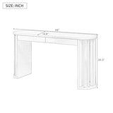Merax 59" Modern Minimalist Console Table for Entryway Hallway Front Door, Narrow Sideboard with Sturdy Legs, Easy Assemble Navy Blue Merax