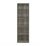 Furinno Luder 5-Tier Open Shelf Bookcase in French Oak Furinno