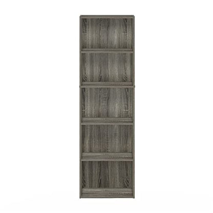 Furinno Luder 5-Tier Open Shelf Bookcase in French Oak - WoodArtSupply