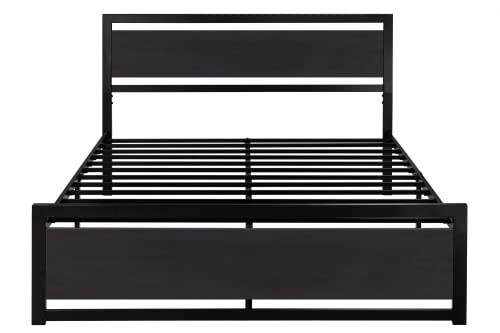 Modern Heavy Duty Queen Size Bed Frame with Wooden Headboard by SHA CERLIN SHA CERLIN