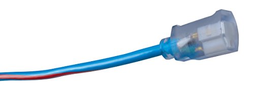 Southwire 02549SW0064 2549SW0064 12/3 100-Foot Neon Outdoor Extension Cord (Blue/Red) - WoodArtSupply