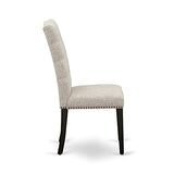 East West Furniture X677EL635-9 9-Piece Dining Set - Dinner Table Rectangular Top - 8 Beautiful Dining Chairs Padded Seat and Back (Distressed Espresso & Wire Brushed Black Finish) East West Furniture