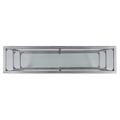 SEI Furniture Jaymes 3 Tier Glass Console Media Table, Silver Frame Finish, distressed silver (AMZ1770MC) SEI Furniture