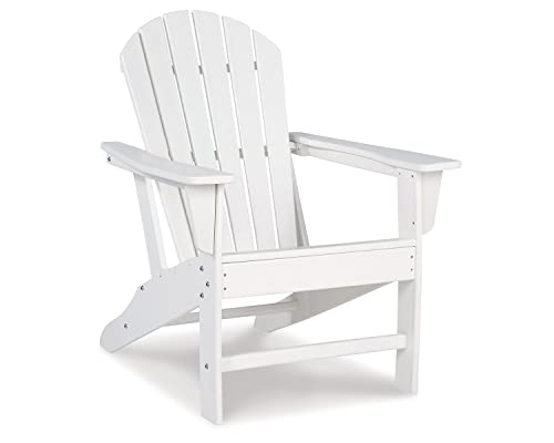 Signature Design by Ashley Sundown Treasure Outdoor Patio HDPE Weather Resistant Adirondack Chair, White Signature Design by Ashley