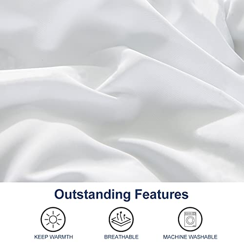 ACCURATEX Duvet Insert Queen Comforter - 400GSM Fluffy Down Alternative Fill Hotel Collection Heavyweight Comforter, Warm Thick Duvet for Fall Winter, 8 Corner Tabs - Machine Washable,White,90x90 ACCURATEX