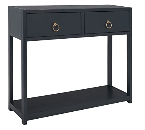 SAFAVIEH Home Collection Sadie Contemporary Navy Blue 2-Drawer Console Table (Fully Assembled) SAFAVIEH