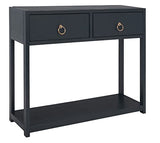 SAFAVIEH Home Collection Sadie Contemporary Navy Blue 2-Drawer Console Table (Fully Assembled) SAFAVIEH