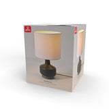 Globe Electric 61000049 17" Ceramic Table Lamp, Soft Beige Finish, White Linen Shade, On/Off Rotary Switch on Socket, Table Lamp for Living Room, Home Décor, Lamps for Bedroom, Room Décor Globe Electric