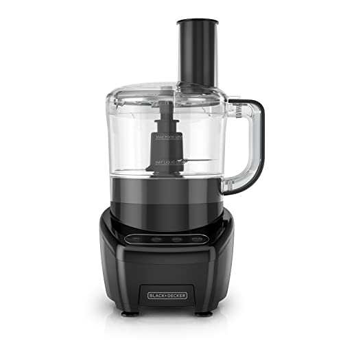 BLACK+DECKER Food Processor and Vegetable Chopper, Stainless Steel Blade, 8-Cup Capacity, 450W Power with Attachments to Shred, Slice, Mince, Grind, and Puree BLACK+DECKER