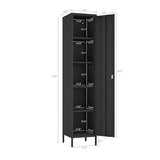 Manhattan Comfort Naomi 72.8'' Tall Storage Cabinet, Single Metal Locker with Lock, Adjustable Shelves, Vented Door & Floor Protectors, Modern Garage & Office Organizer, Black Manhattan Comfort