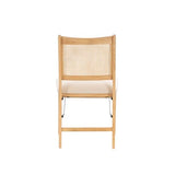 Powell Kasi Beige Rattan Cane Folding Foldable Dining Side Chair, Natural Powell